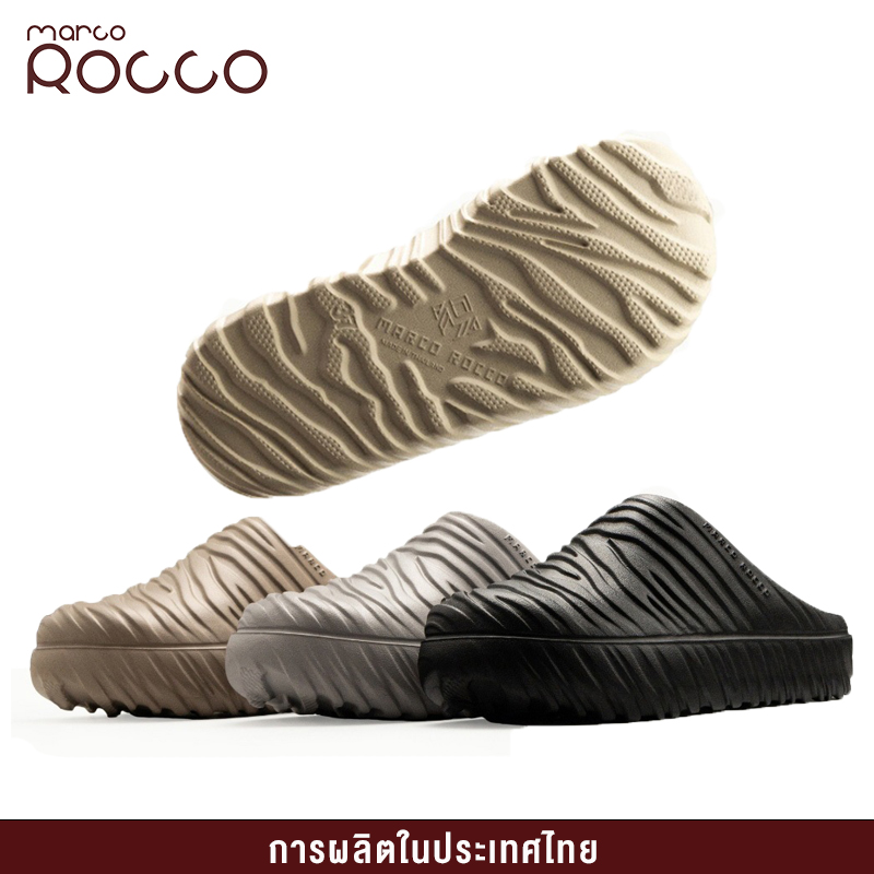 Marco Rocco ผ้าใบส้นสูง 3.5cm รองเท้าแตะพื้นหนา ส้นแข็งแรง น้ำหนักเบา