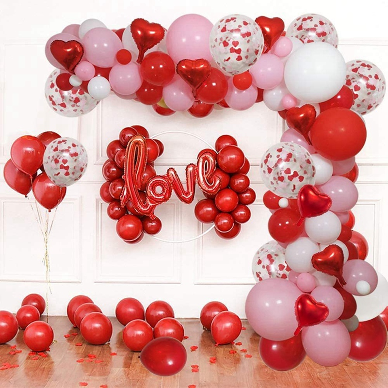 10" Pink Silver Pearl Metallic Shinning Balloons Valentines Love Wedding Balloon
