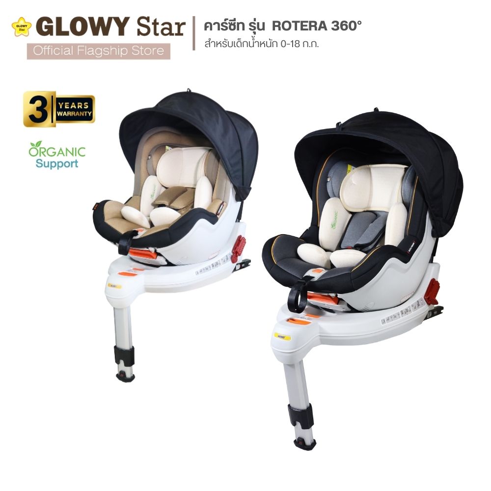คาร์ซีท GLOWY รุ่น Rotera 360 หมุนได้ (แรกเกิด-18 กก.) ราคา 6,311 บาท*ส่งฟรี