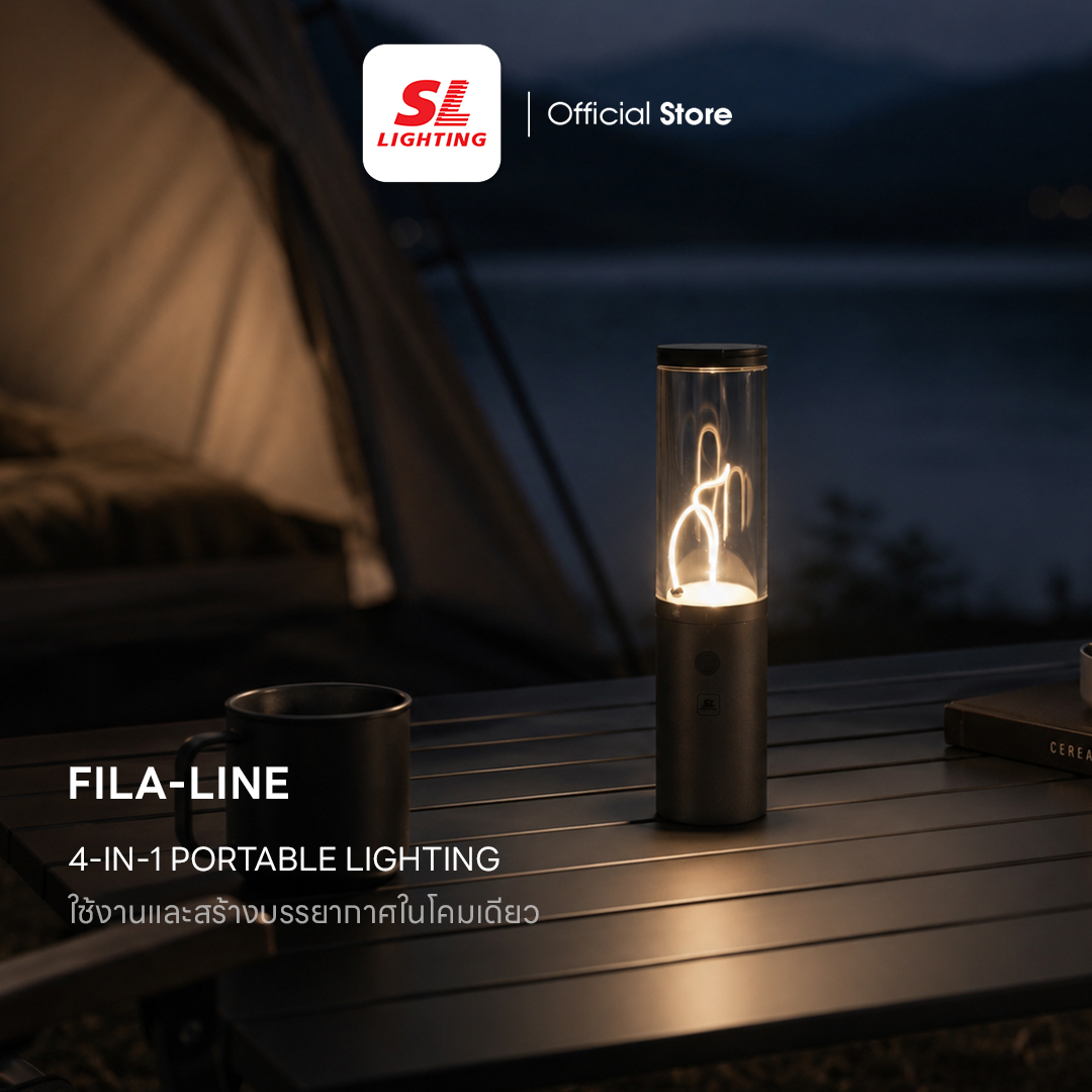Sl Lighting | Fila Line Rechargeable Led Table Lamp, 5 Light Modes, 2700K/5000K Touch Dim, Model Fila-Line ราคา 1,500 บาท*ส่งฟรี