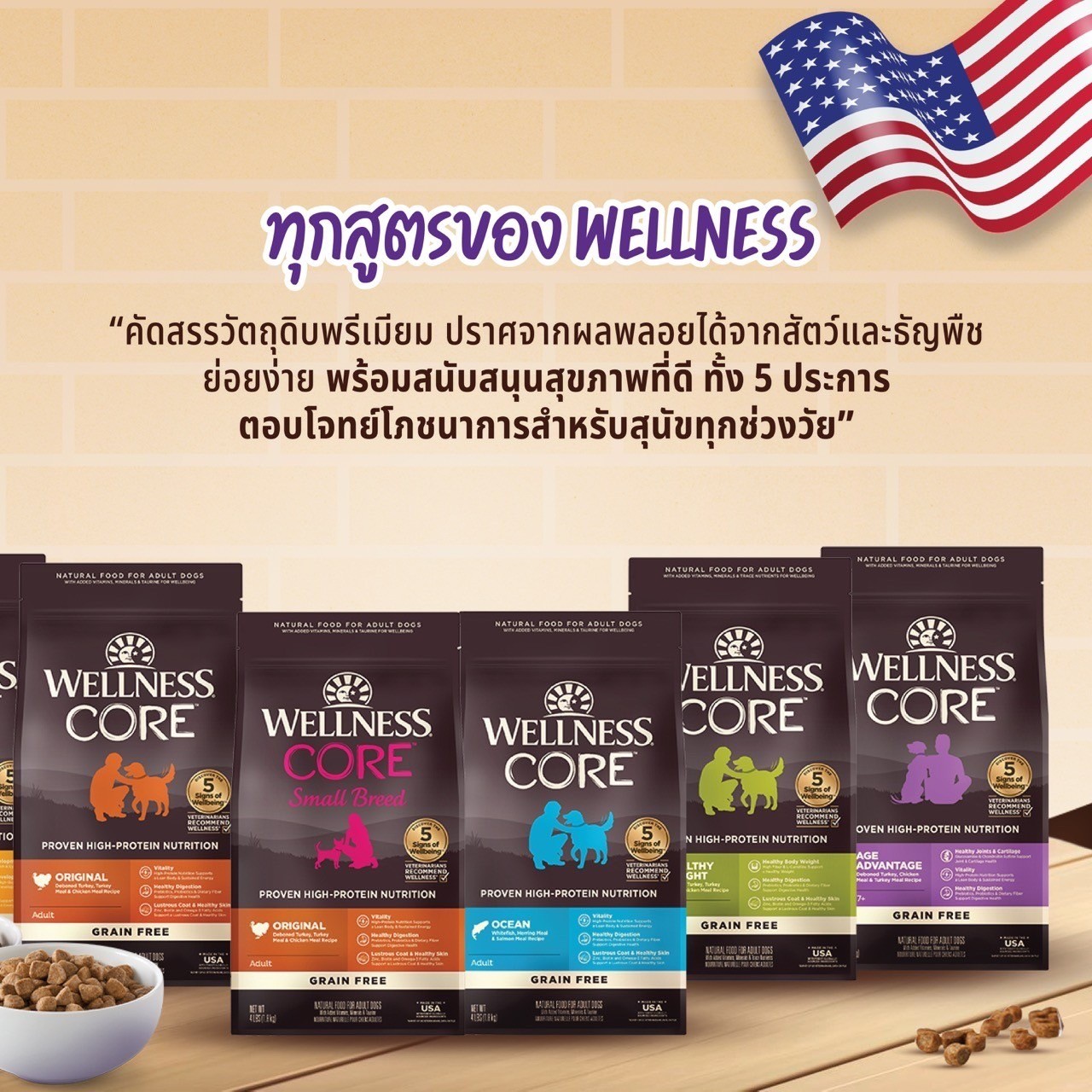 Premium Dog Food Wellness Core: Available in Many Formulas for All Life Stages (Puppy - Adult Dog) ราคา 4,040 บาท*ส่งฟรี