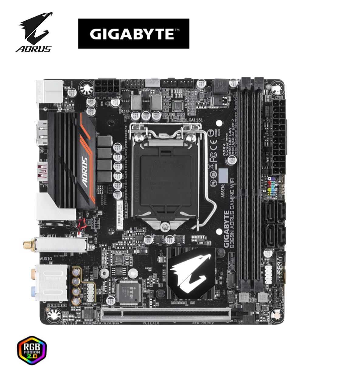 Gigabyte mini b360n Aorus gaming WiFi DDR4 M.2 support 8-9 ราคา 4,250 บาท*ส่งฟรี