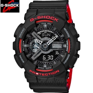สินค้า CASIO GSHOCK นาฬิกาข้อมือผู้ชาย สายเรซิ่น รุ่น GA-110HR-1A(Red and black)