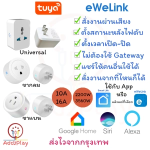ภาพหน้าปกสินค้าTuya / Ewelink Wifi Smart Plug Tuya ปลั๊ก WiFi สั่งการผ่านแอพ สั่งการด้วยเสียง Tuya smart plug socket (ใช้ Smart Life / ewelink) ที่เกี่ยวข้อง