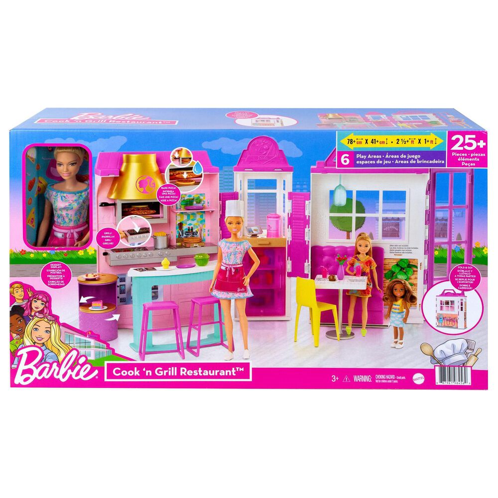 ​Barbie Cook ‘n Grill Restaurant Playset บาร์บี้ บาร์บี้อีสเทท ร้านอาหาร (HBB91) ราคา 3,867 บาท*ส่งฟรี