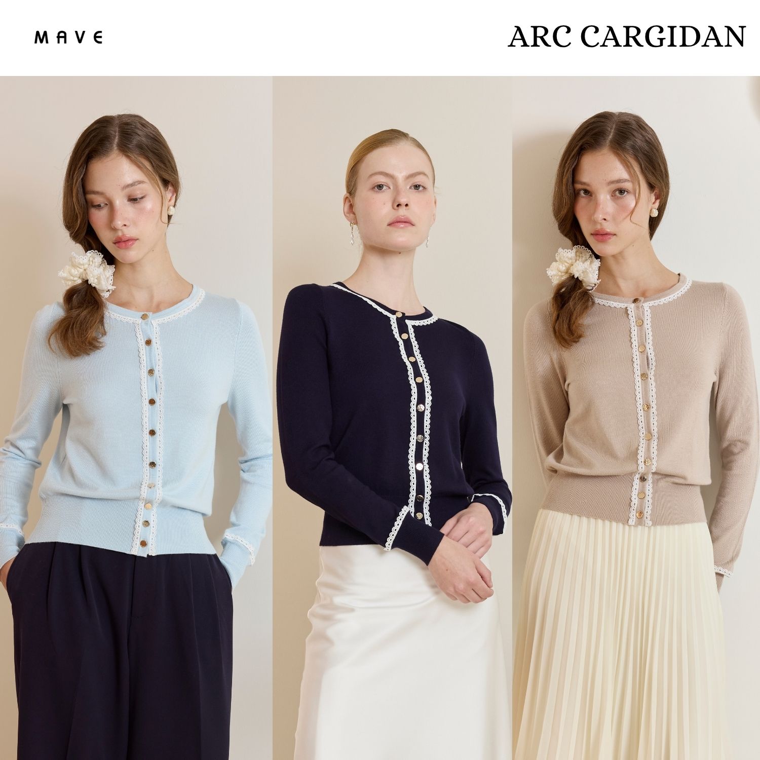 Mave Arc Cargidan Model Shirt, Color Baby Blue, Navy, Taupe. ราคา 2,390 บาท*ส่งฟรี