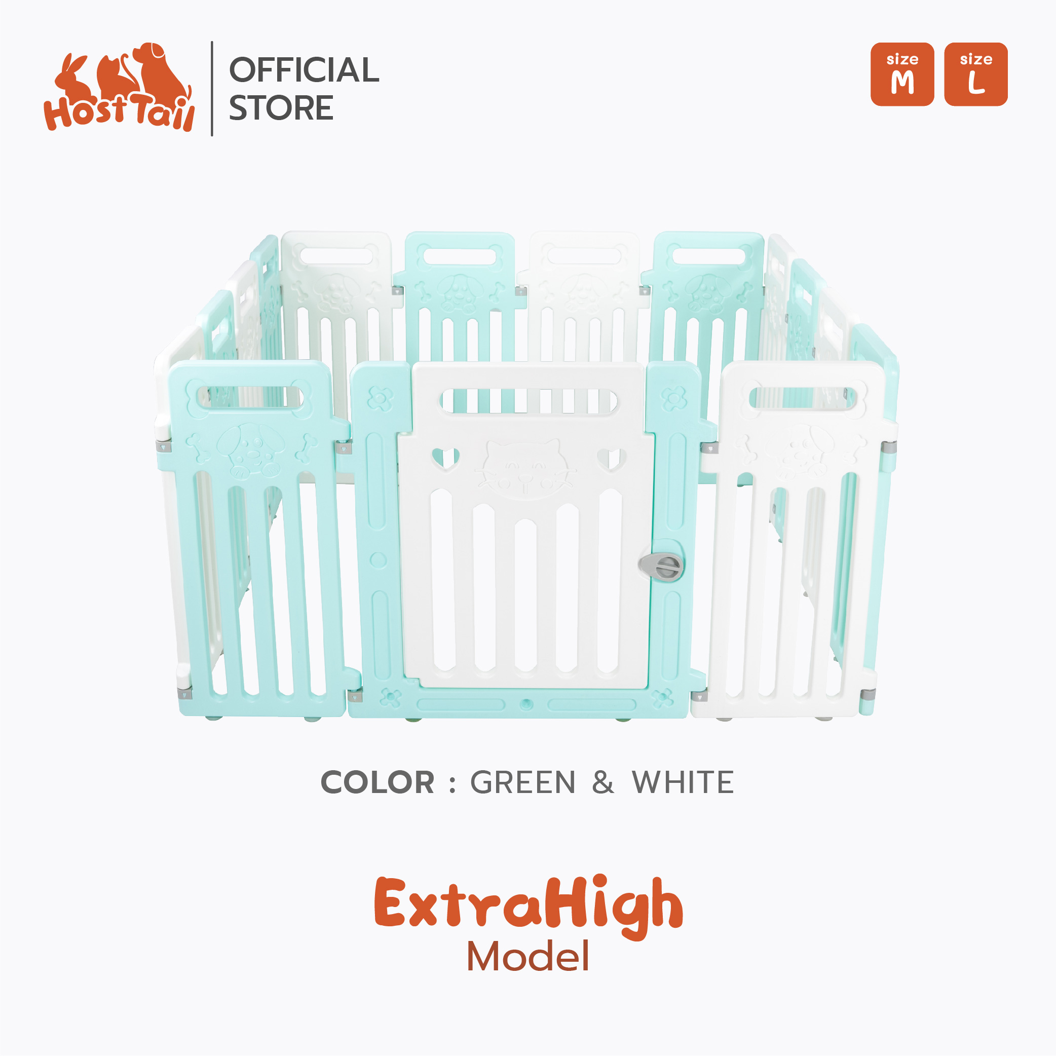 HostTail คอกสุนัขรุ่น Extra Height 73 CM. คอกสำหรับสุนัขพันธุ์กลาง ใหญ่ ความสูง 73 เซน ราคา 2,935 บาท*ส่งฟรี