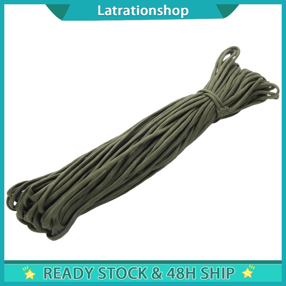 {Ready} Paracord 550 สายร่มเชือกผ่อนแรงสเปคมิล 100FT Survival ROPE