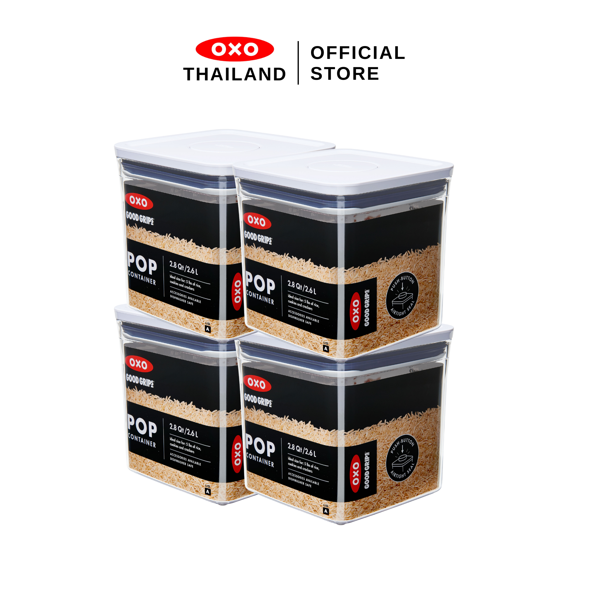 ของใช้ในบ้านและผลิตภัณฑ์ดูแลบ้าน OXO กล่องถนอมอาหาร ชุดกล่องข้าว 4 กล่อง (ไม่มีกล่อง) I Oxo Pop Rice 4 ชิ้น (ไม่มีกล่อง) ราคา 4,088 บาท*ส่งฟรี