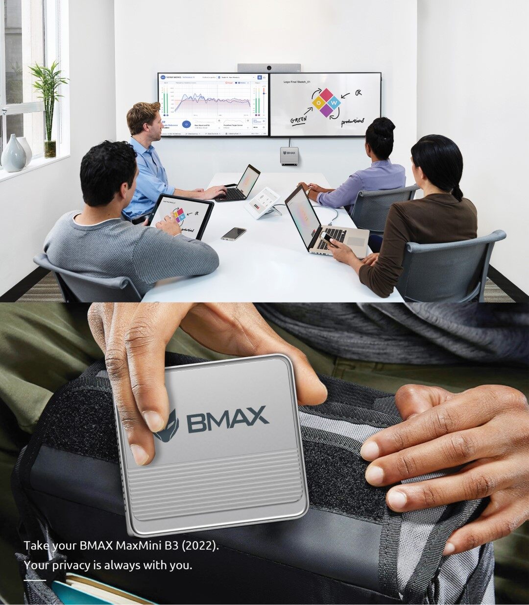 ลองดูภาพสินค้า [ New! 2023 ]  BMAX B3 Mini PC Intel 11th Gen N5095 RAM 16GB + SSD 512GB Windows 11 พร้อมใช้งาน ประกัน 1 ปีในไทย