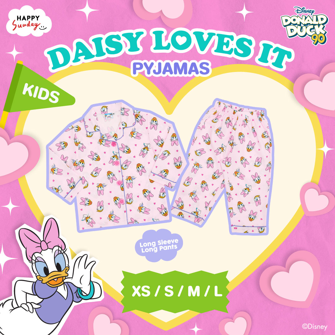 [KIDS SIZE] DAISY LOVES IT PYJAMAS | ชุดนอนลายเดซี่ดั๊กสีชมพู ราคา 990 บาท*ส่งฟรี