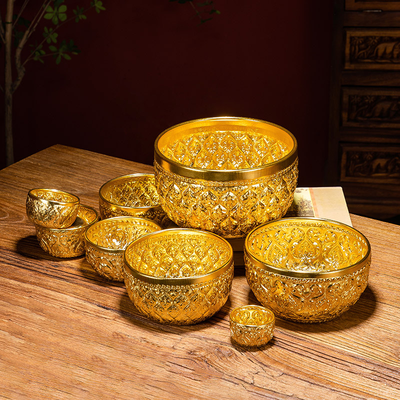 Golden Aluminum Bowl, stainless steel bowl, Thai restaurant, club house, cutlery, silver bowl, Thai dessert bowl, bubble, salad bowl, Songkran Water Bowl ราคา  48 บาท*ส่งฟรี