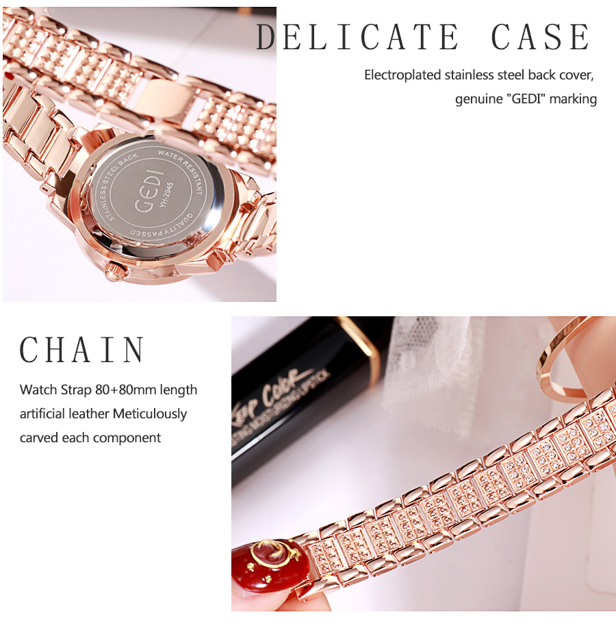 รูปภาพเพิ่มเติมเกี่ยวกับ นาฬิกาข้อมือ GEDI รุ่น 2945 Women Fashion watches ของแท้ นาฬิกาแฟชั่น พร้อมส่ง (มีการชำระเงินเก็บเงินปลายทาง) Casual Bess Watch