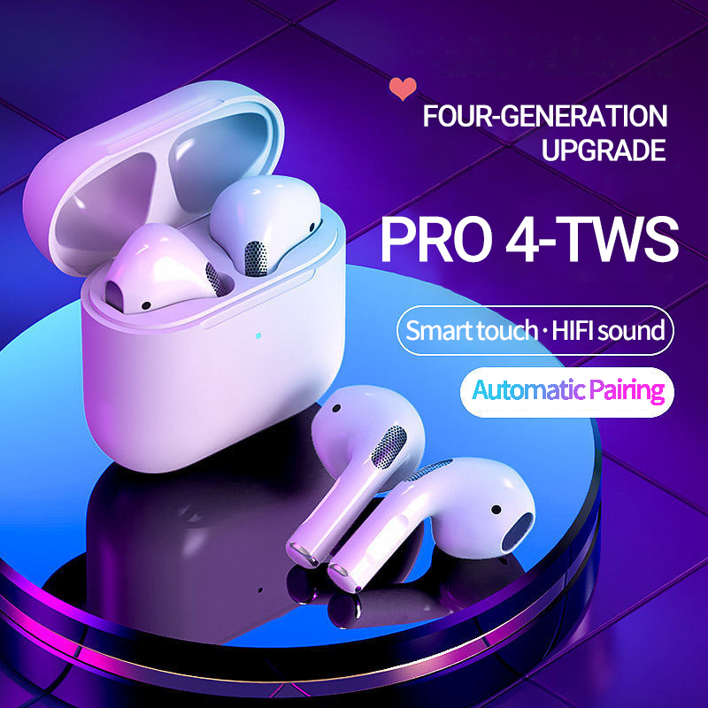 Pro4 TWS Bluetooth 5.0 True HI-FI สเตอริโอปุ่มเดียวสวมใส่หูฟังไร้สายแบบพกพาขนาดเล็กง่ายสำหรับโทรศัพท์ทุกรุ่น
