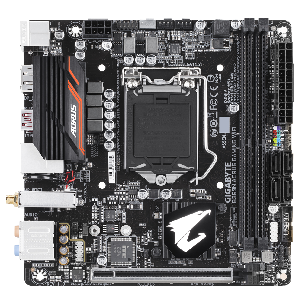 Mini-Itx Mainboard Gigabyte B360N Aorus Gaming Wifi Supports Gen 9Th and 8Th Ddr4/Lga 1151 + Backplate ราคา 4,800 บาท*ส่งฟรี