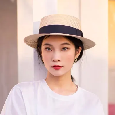 Straw hat, sun hat, portable hat, foldable hat Fashion female hat Hat on the sea Panama hat, bucket hat, woven hat wholesale (1)