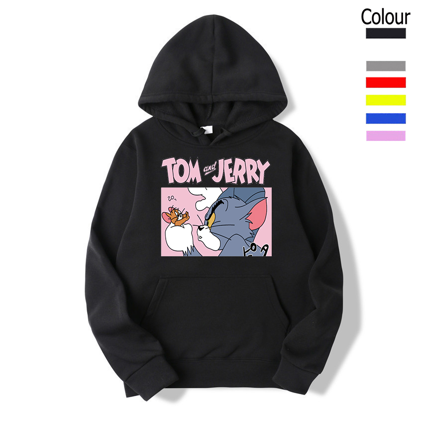 เสื้อฮู้ดลาย Tom&Jerry แฟชั่นการ์ตูนน่ารัก+แฟชั่นแขนยาว เสื้อกันหนาวขายดี !! #-261