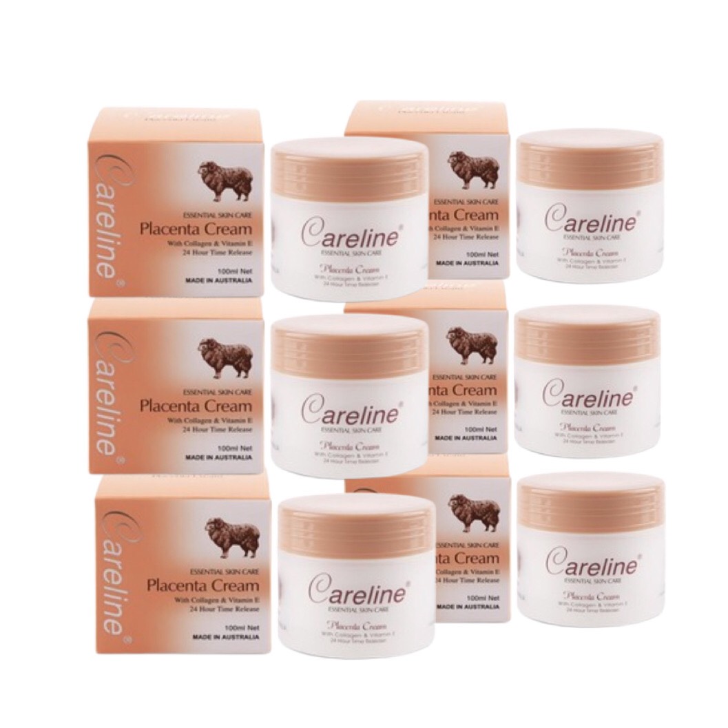ครีมรกแกออสเตรเลีย Careline Placenta Cream with Collagen & Vitamin E 100ml 6 กระปุก ราคา 1,079 บาท*ส่งฟรี