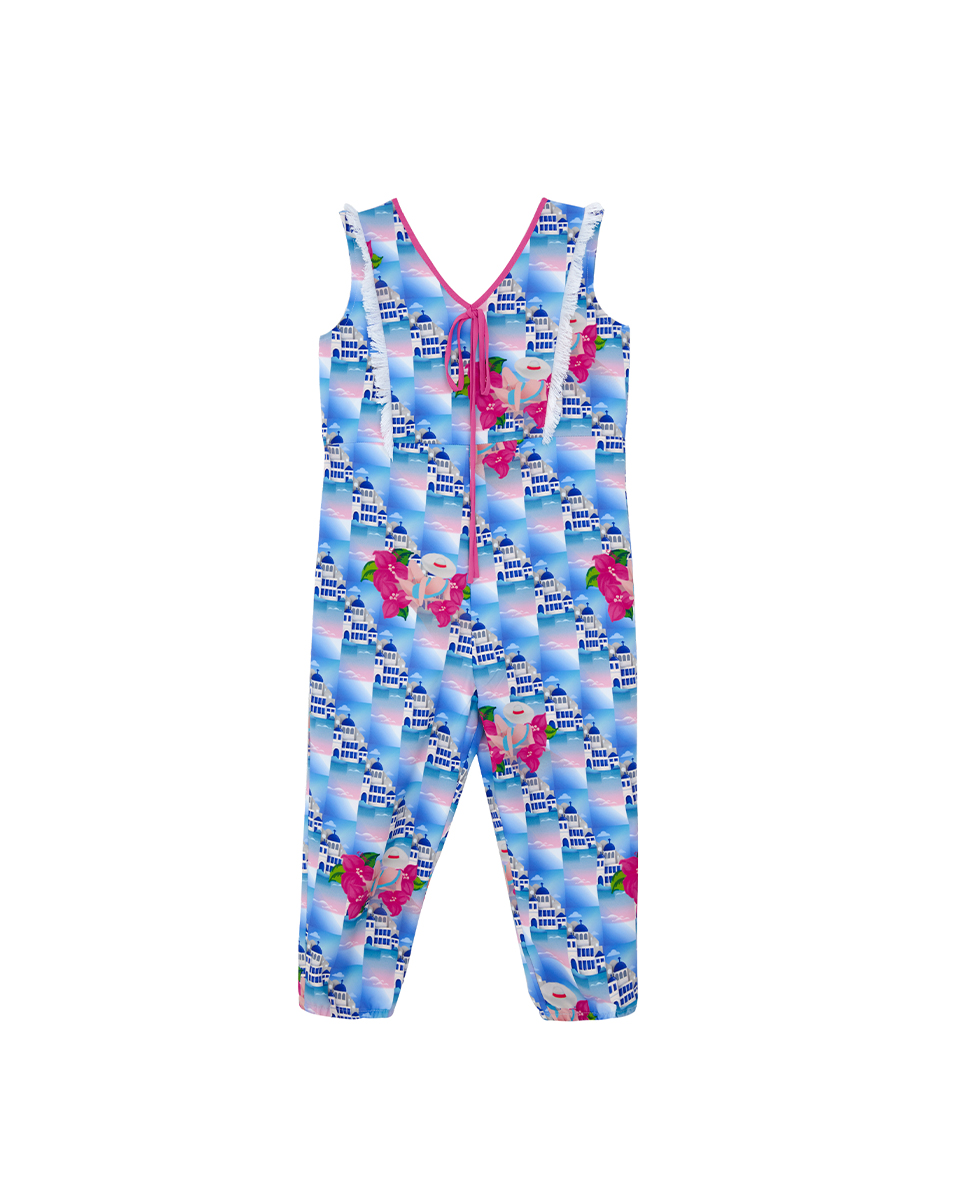KLOSET Printed Jumpsuit (KID22-KP001) ชุดจั๊มสูทเด็กแขนกุด ผ้าพิมพ์ลาย ราคา 1,925 บาท*ส่งฟรี
