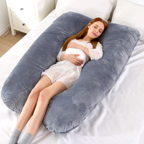 หมอนรองคนท้อง U-Shape Pillow (รับรองคุณภาพ) หมอนคนท้องตัวu หมอนรองครรภ์ หมอนรองนอนคนท้อง หมอนหนุนคนท้อง by KIDsWorld