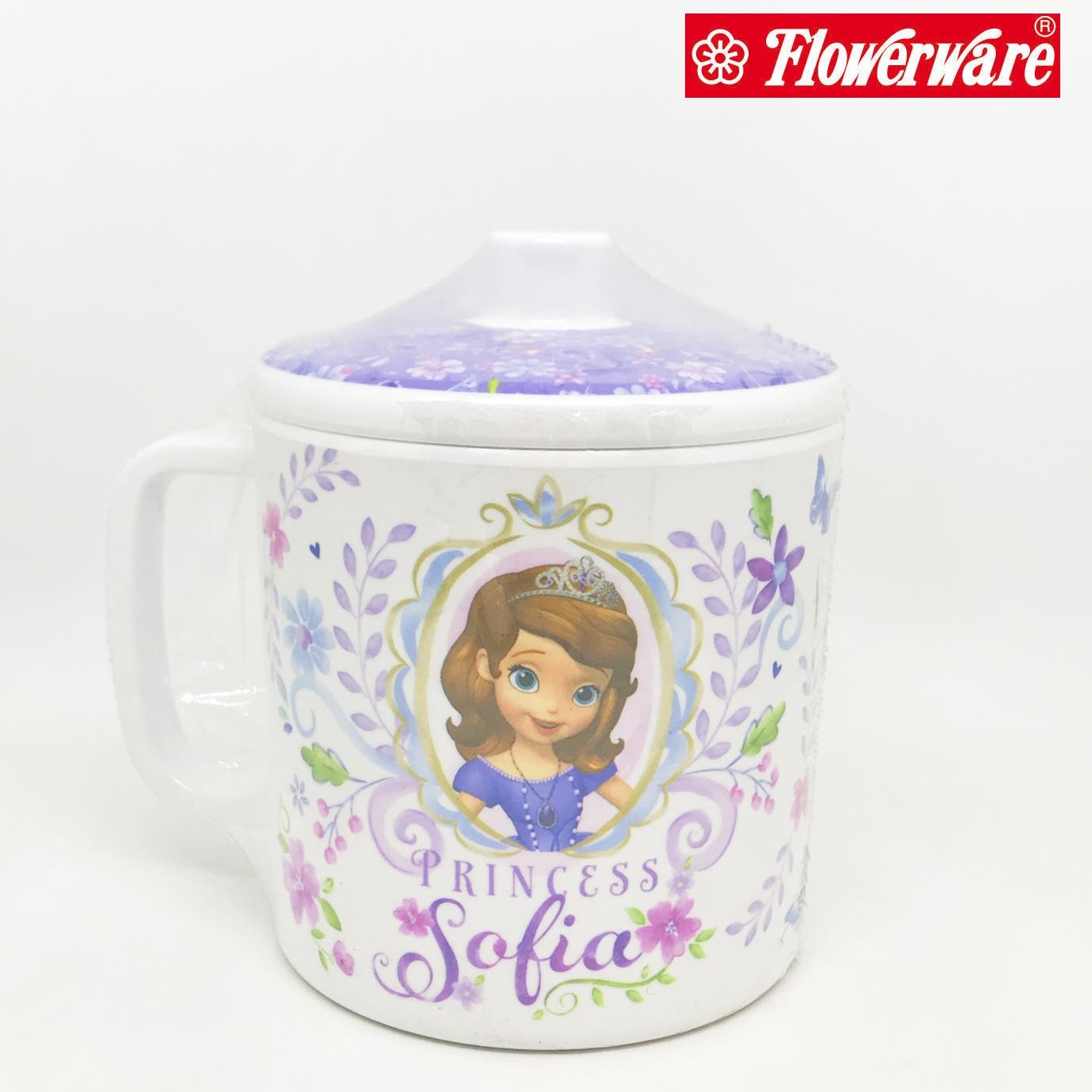 [ขายแยกชิ้น] จานข้าวเด็ก แก้วน้ำเมลามีน ลายเจ้าหญิงโซเฟีย Disney Sofia Princess ยี่ห้อฟลาวเวอร์แวร์ / 1 ชิ้น