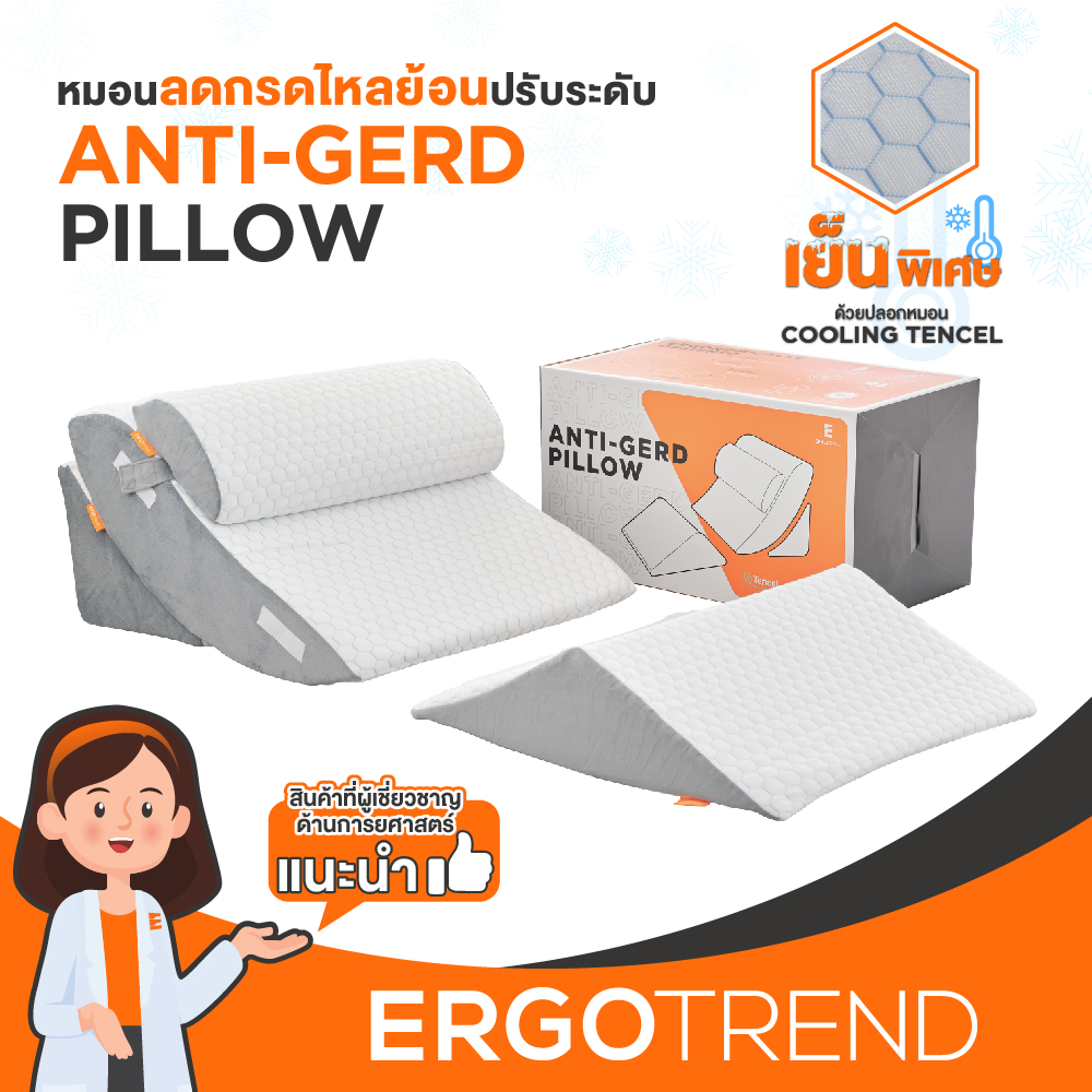 ERGOTREND หมอนเพื่อสุขภาพเออร์โกเทรน รุ่น ANTI GERD PILLOW สีขาว ราคา 3,790 บาท*ส่งฟรี