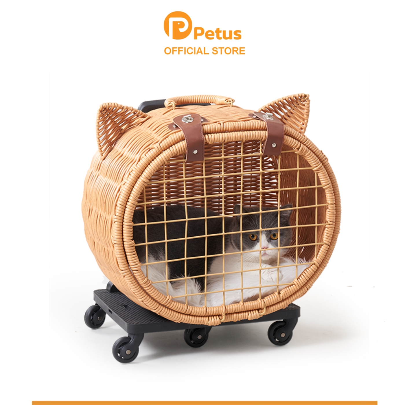 Petus Pet Stroller, Cat Stroller, Portable Pet Stroller, Pet Trolley, Good Ventilation, Easy to Use, Beautiful Design, Strong Locking System, Supports Weight up to 20 Kg. ราคา 4,799 บาท*ส่งฟรี
