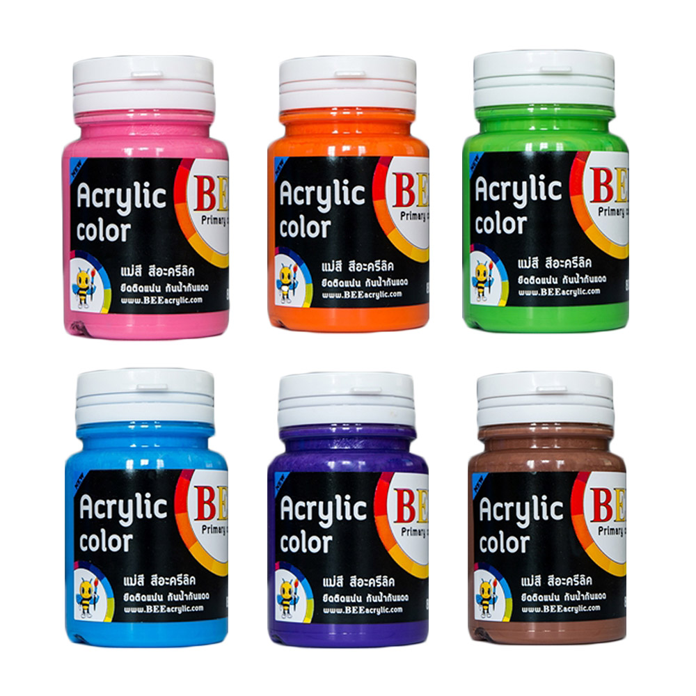 ชุดสีอะคริลิค Beehive บีไฮฟ 20 มล. / 80 มล. กันน้ำ สีด้าน Acrylic Color