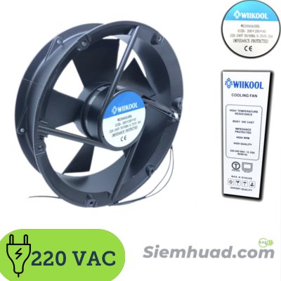 พัดลมระบายความร้อน พัดลมระบายอากาศ  ขนาด 8 นิ้ว  WIIKOOL COOLING FAN 220VAC (20 x 20 x 6 cm)
