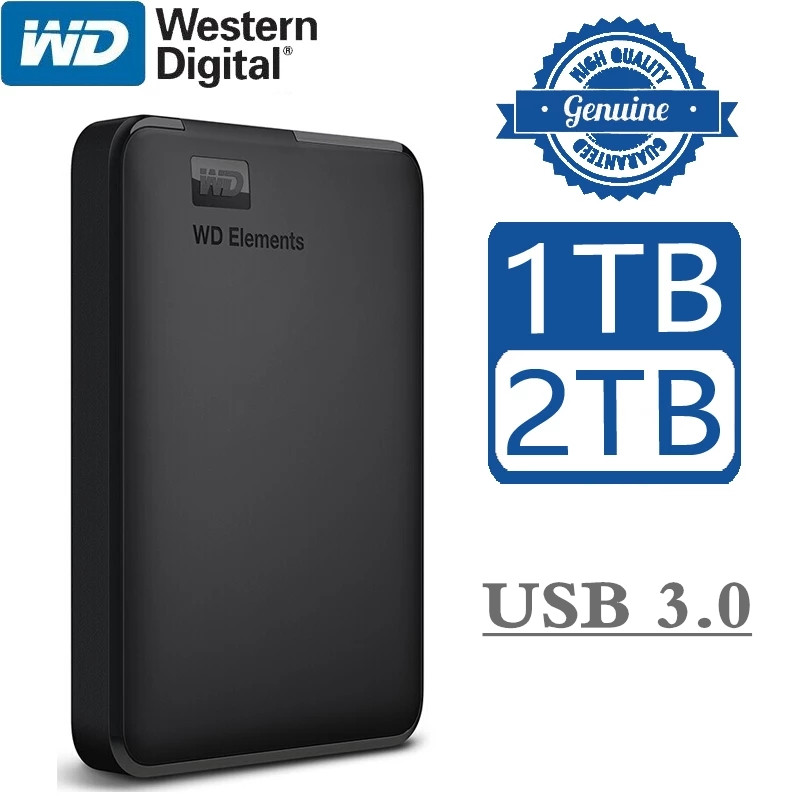 WD External Harddisk 1TB/2TB TypeC USB3.0 HardDrive External HDD ฮาร์ดดิสก์แบบพกพา ราคา 899 บาท*ส่งฟรี