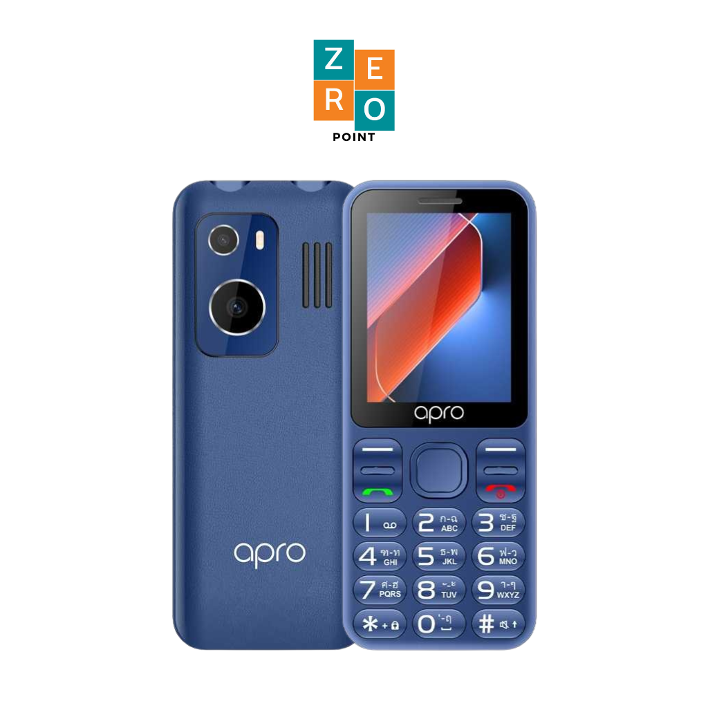 Apro A4 มือถือปุ่มกดรุ่นใหม่ 2 ซิม 3G/4G รับประกันศูนย์ 12 เดือน [ หน้าจอ 2.8 นิ้ว แบต 2000 mAh ] (zeropoint) ราคา 659 บาท*ส่งฟรี