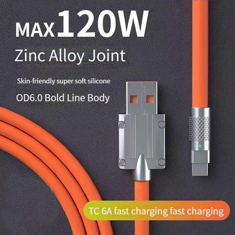 ภาพอธิบายเพิ่มเติมของ Gloryfit 2023ใหม่ สายชาร์จ 120W 6A Super Fast Charge cable สายชาร์จเร็ว Type-C Liquid ซิลิโคนสาย สายชาร์จเร็ว type c สายชาร์จ micro usb Quick Charge สายชาร์จไอโฟน  สำหรับ Xiaomi H Samsung OPPO VIVO Realme สาย iPhone EX120