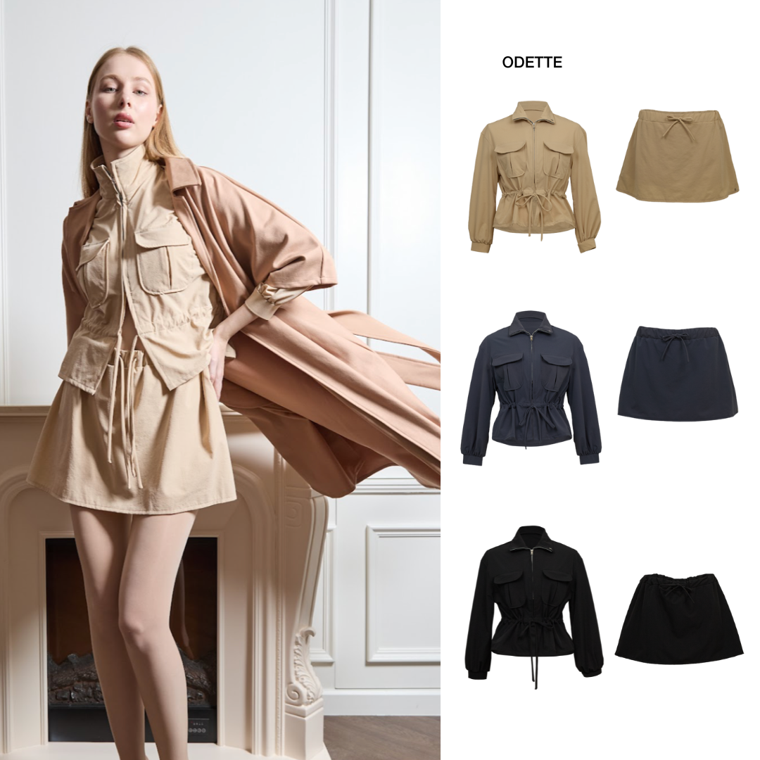 PETCHPLOY - Odette set เซ็ตเสื้อแจ็คเก็ตพร้อมกระโปรงทรงสปอร์ต ใส่คู่กันสวยเป๊ะ แยกใส่ก็เข้ากับทุกไอเท็ม สไตล์มินิมอล ราคา 2,691 บาท*ส่งฟรี