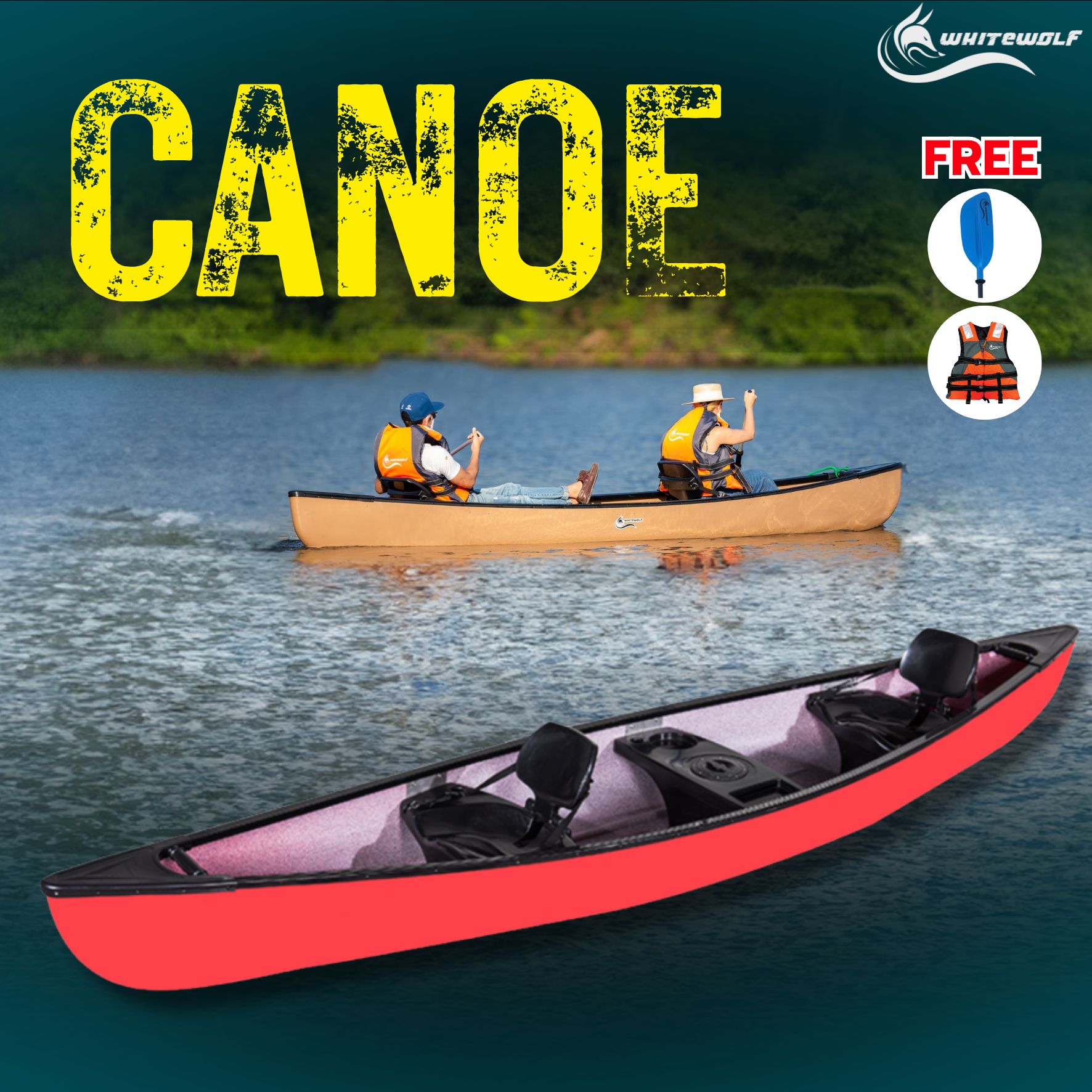 เรือแคนู ทรงคลาสสิค -Classic Canoe เรือพาย สำหรับพักผ่อนออกกำลังกาย ราคา 25,000 บาท*ส่งฟรี