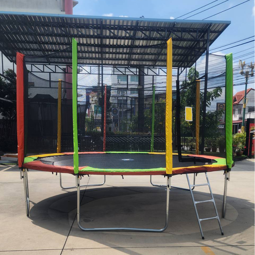 Sanook Trampoline, Kangaroo Springboard Trampoline, Size 14 Feet (420 Cm.) )Steel Frame 2.30 mm Thick, Strong and Safe. There Is a Service for Collecting the Destination Items, and Payment Can Be Deferred. ราคา 24,900 บาท*ส่งฟรี