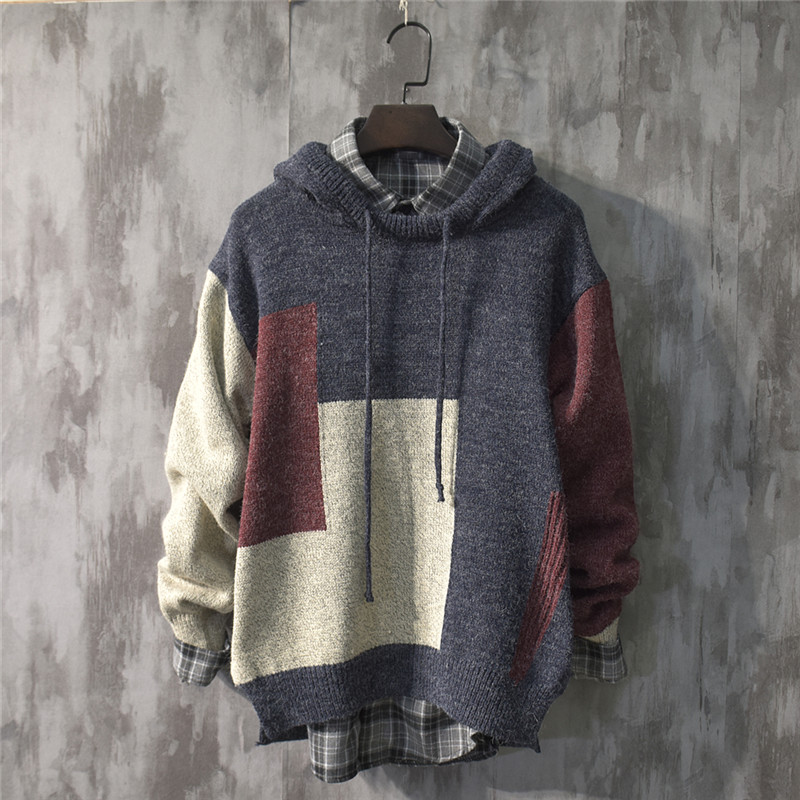 mens knit hoodie