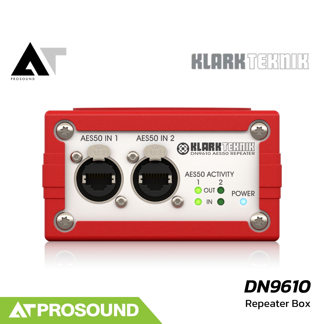 อุปกรณ์เครื่องเสียงและระบบเสียง Klark Teknik DN9610 เครื่องขยายการเชื่อมต่อ AES50 แบบอิสระ 2 ช่อง รองรับ 48 ช่องสัญญาณ AT Prosound