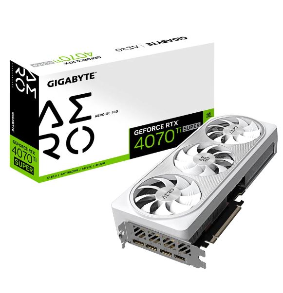 VGA (การ์ดแสดงผล) GIGABYTE GEFORCE RTX 4070 TI SUPER AERO OC 16G - 16GB GDDR6X (GV-N407TSAERO OC-16GD) ราคา 39,330 บาท*ส่งฟรี
