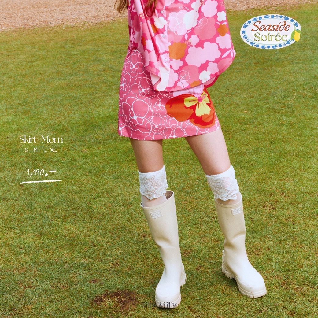 Tilly Milly กระโปรงแม่ เอวสม็อค ( สีชมพู ) - Seaside Soirée ราคา 1,190 บาท*ส่งฟรี