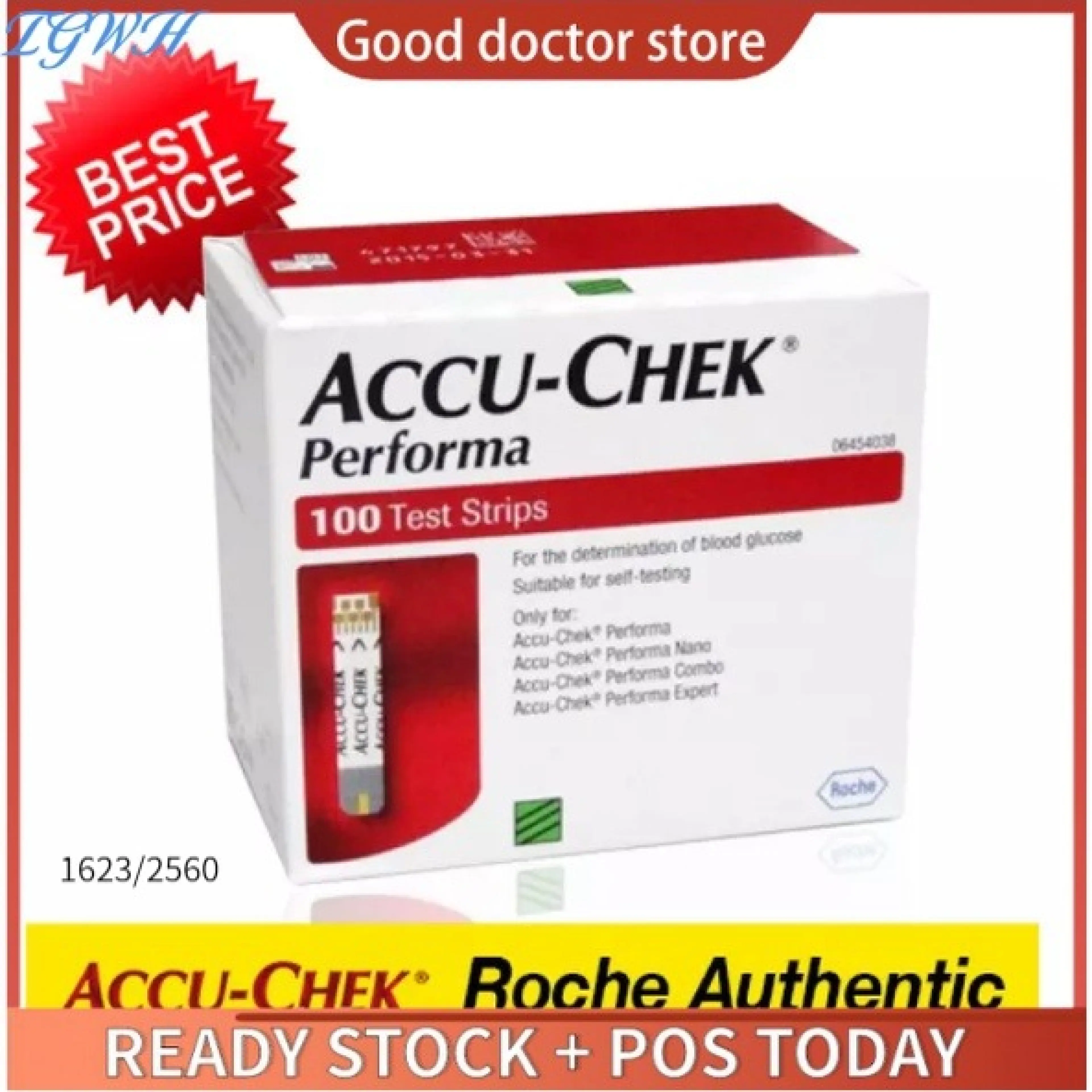 Tgwh Accu Chek Accuchek Performa Blood Sugar Test Strips 50/100 Sheets, Expiration Date January 2027/4