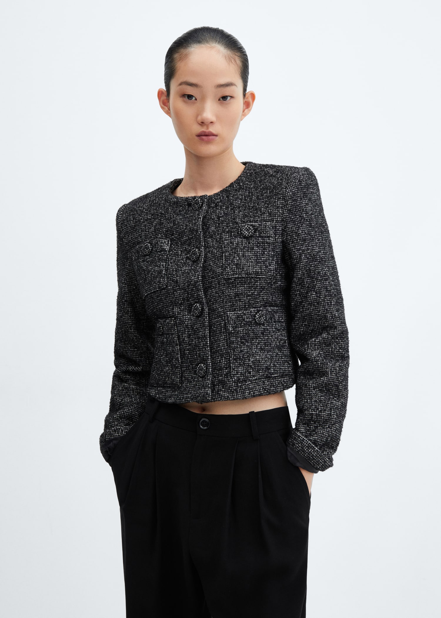 [MANGO] JACKET TELMA / เสื้อแจ็คเก็ตTweed jacket with pockets รุ่น TELMA Ref: 57078639 ราคา 2,556 บาท*ส่งฟรี