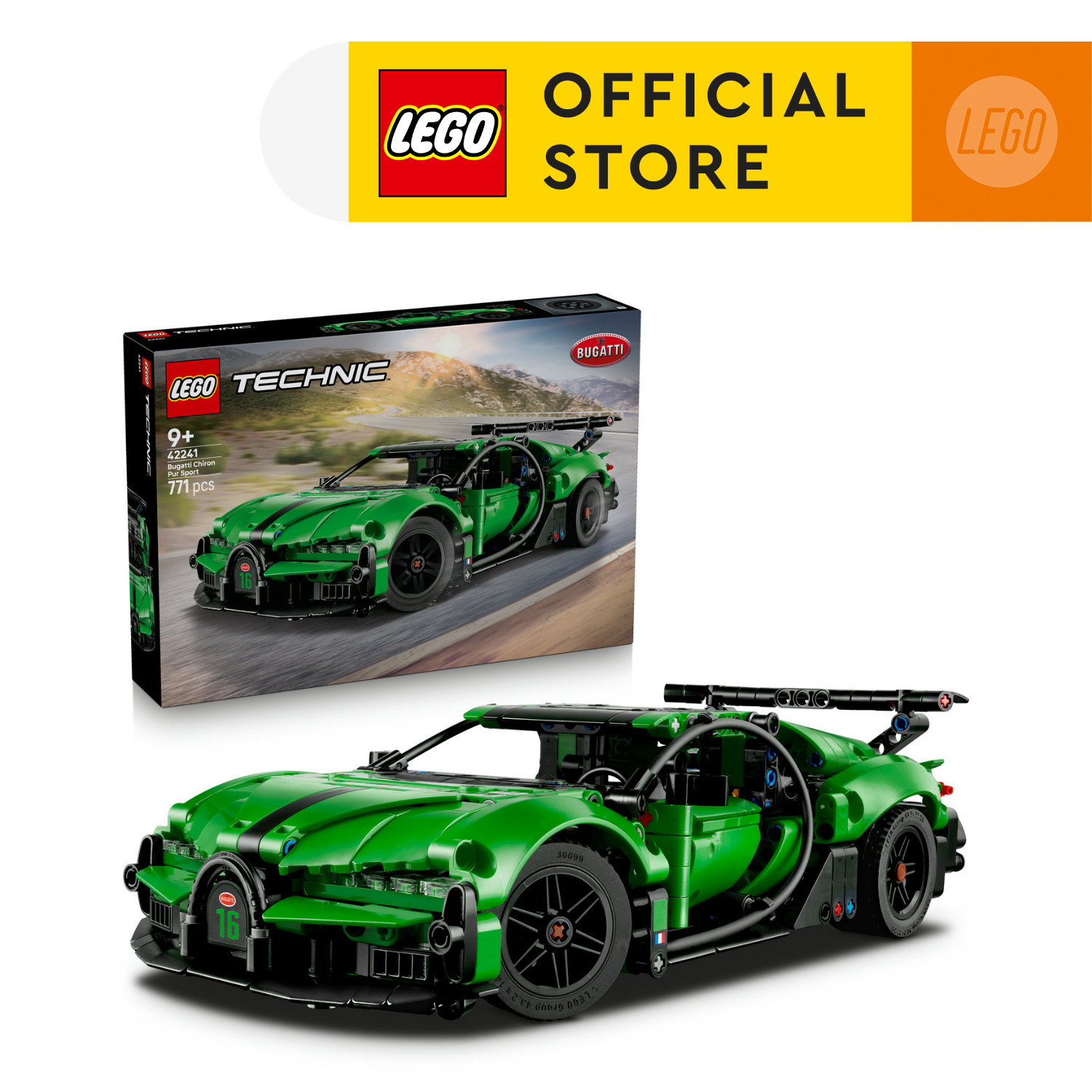 LEGO Technic 42241 Green Bugatti Chiron Pur Sport Hypercar (771 Pieces), Building Blocks, Kids Toy ราคา 2,890 บาท*ส่งฟรี