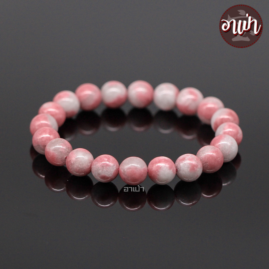 อาเป่า หินโรโดไนท์ ดอกไม้ Flower Rhodonite ขนาด 9.5 มิล คัดหิน กำไลหินสี กำไลหินนำโชค หินสีชมพู หินมงคล สร้อยข้อมือ เครื่องรางนําโชค ราคา 929 บาท*ส่งฟรี