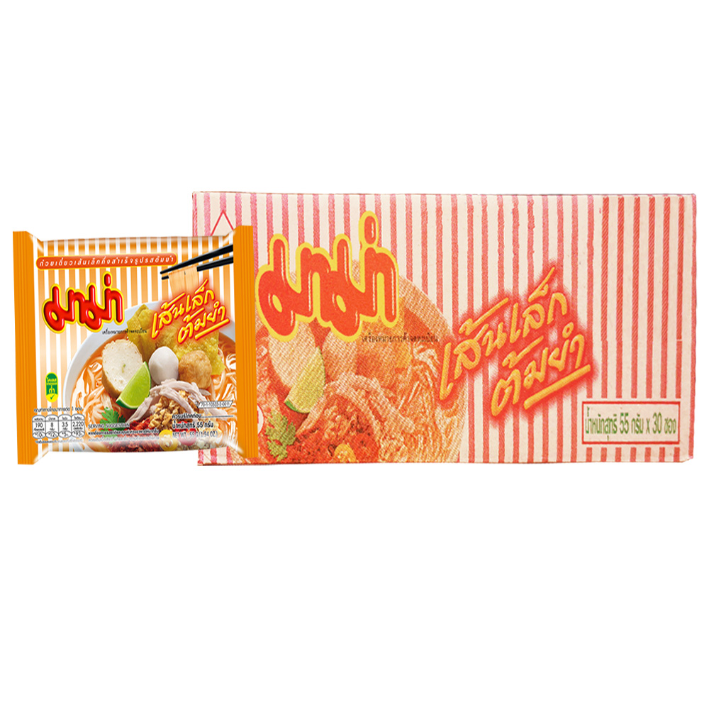 มาม่า MAMA เส้นเล็กต้มยำ 30ซอง ขนาด55กรัม ราคา 240 บาท*ส่งฟรี