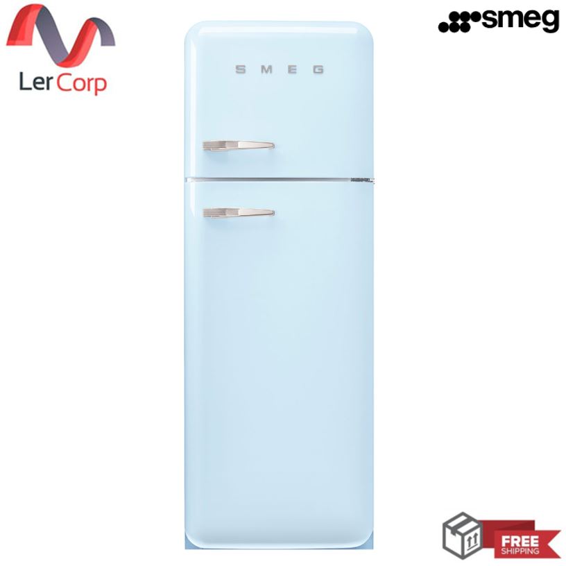 [0% 10 เดือน] (Smeg) ตู้เย็น Smeg 50's retro รุ่น FAB30RPB5 สีฟ้าพาสเทล ราคา 129,000 บาท*ส่งฟรี