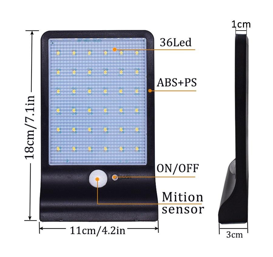 trends4life Solar Wall light sensor ไฟพลังงานแสงอาทิตย์ รุ่นใหม่ สว่างกว่าเดิมด้วยหลอด LED 36