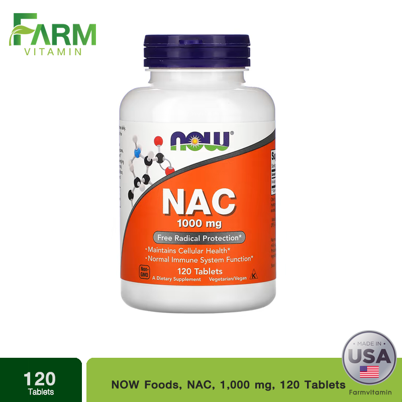 NOW Foods, NAC, 1,000 mg, 120 Tablets ราคา 1,490 บาท*ส่งฟรี
