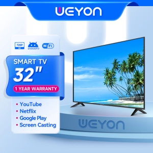ภาพหน้าปกสินค้าWEYON Smart TV ทีวี 32 นิ้ว โทรทัศน์ สมาร์ททีวี LED Wifi FULL HD Android TV ราคาถูกทีวี จอแบนสามารถรับชม YouTube/Internet ได้โดยตรง สามารถเชื่อมต่อกับอินเทอร์เน็ต ที่เกี่ยวข้อง