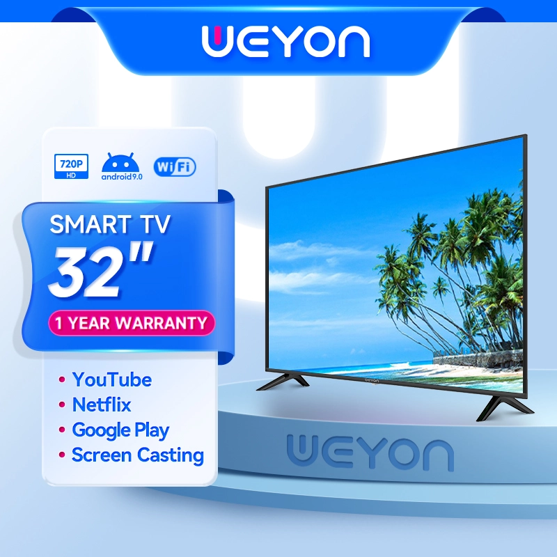 ภาพหน้าปกสินค้าWEYON Smart TV ทีวี 32 นิ้ว โทรทัศน์ สมาร์ททีวี LED Wifi FULL HD Android TV ราคาถูกทีวี จอแบนสามารถรับชม YouTube/Internet ได้โดยตรง สามารถเชื่อมต่อกับอินเทอร์เน็ต