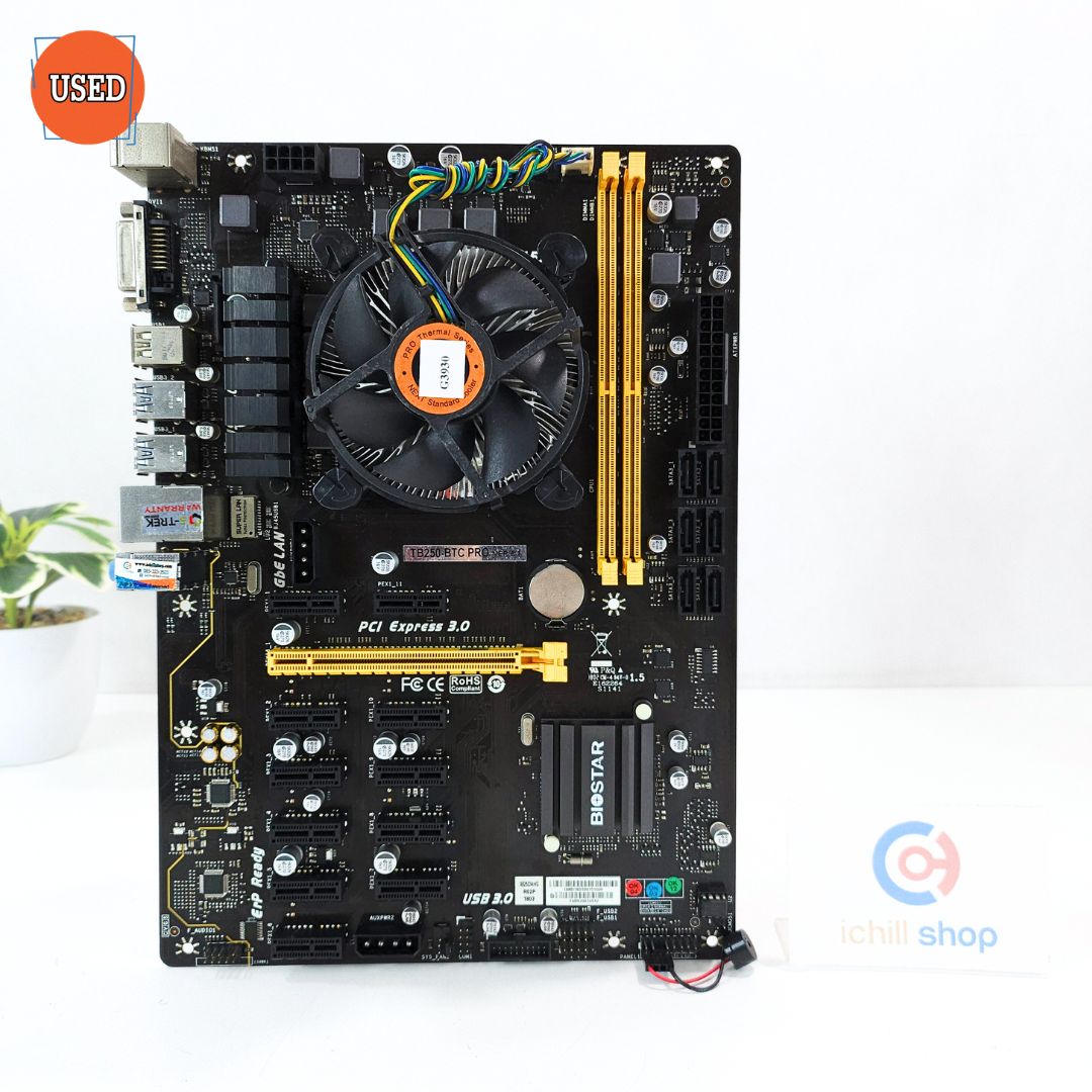 TB250-BTC G3930 ชุดซีพียูพร้อมเมนบอร์ด CPU : INTEL CELERON G3930 2.9GHz +  MB : BIOSTAR